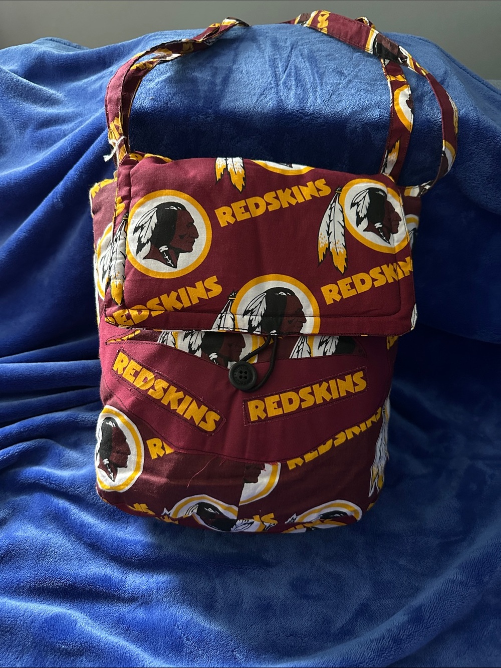 Maroon Team-Logo Fabric Crossbody Tote